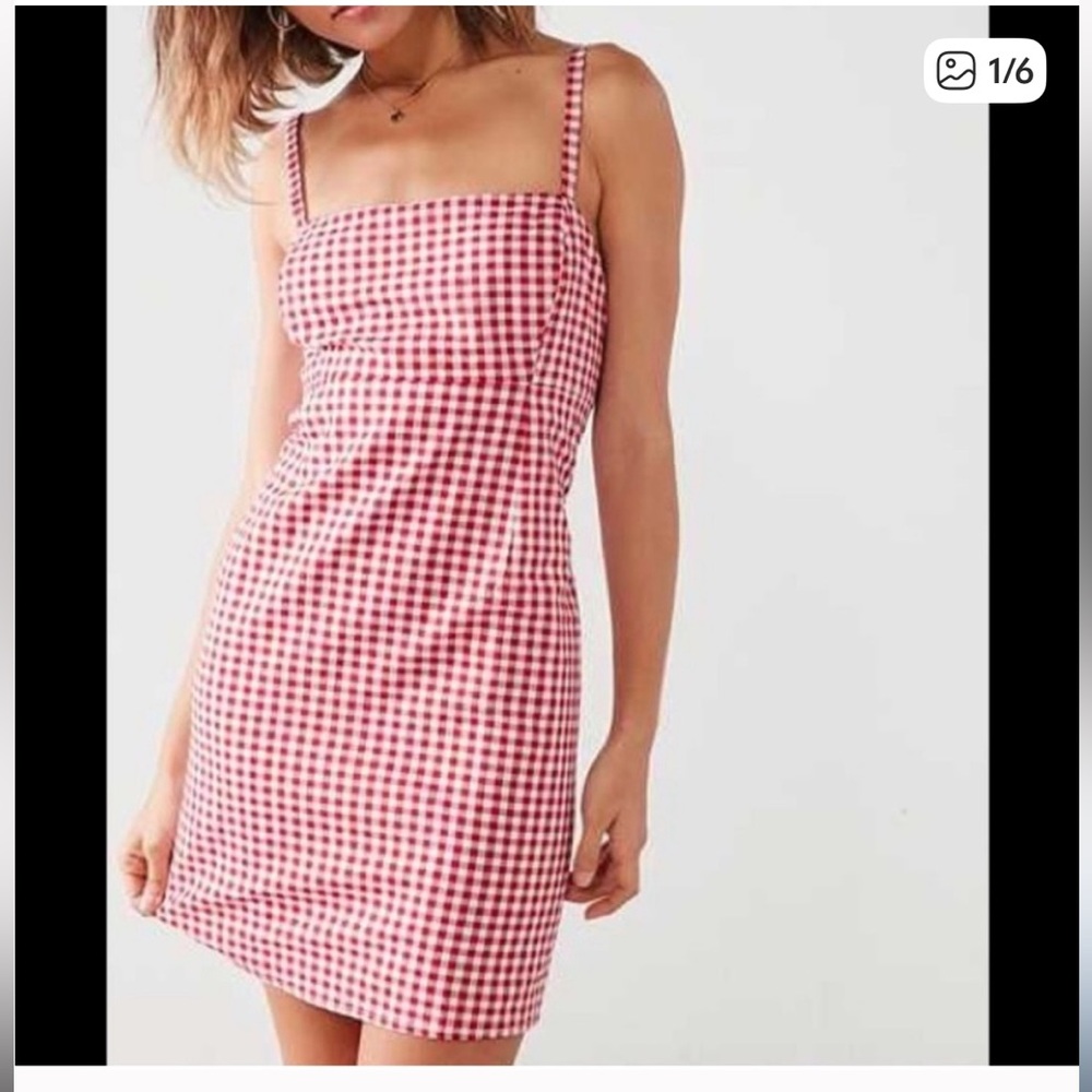 Honey Punch Red Gingham Mini Dress